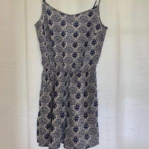 H&M Blue and White Print Romper